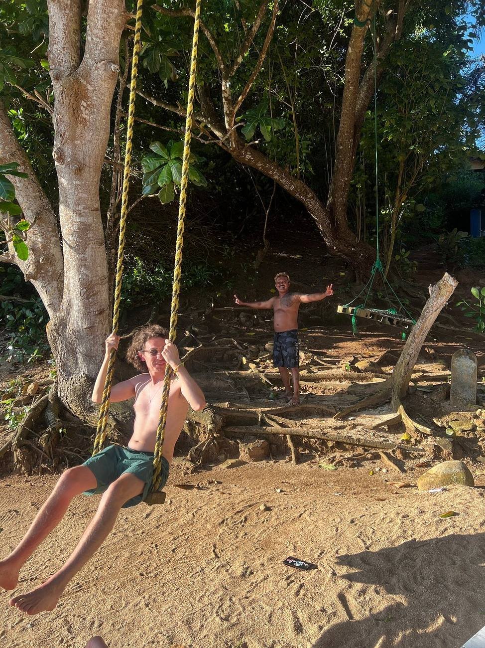 A traveller on a beach swing during a 10-day Sri Lanka experience with KIYON